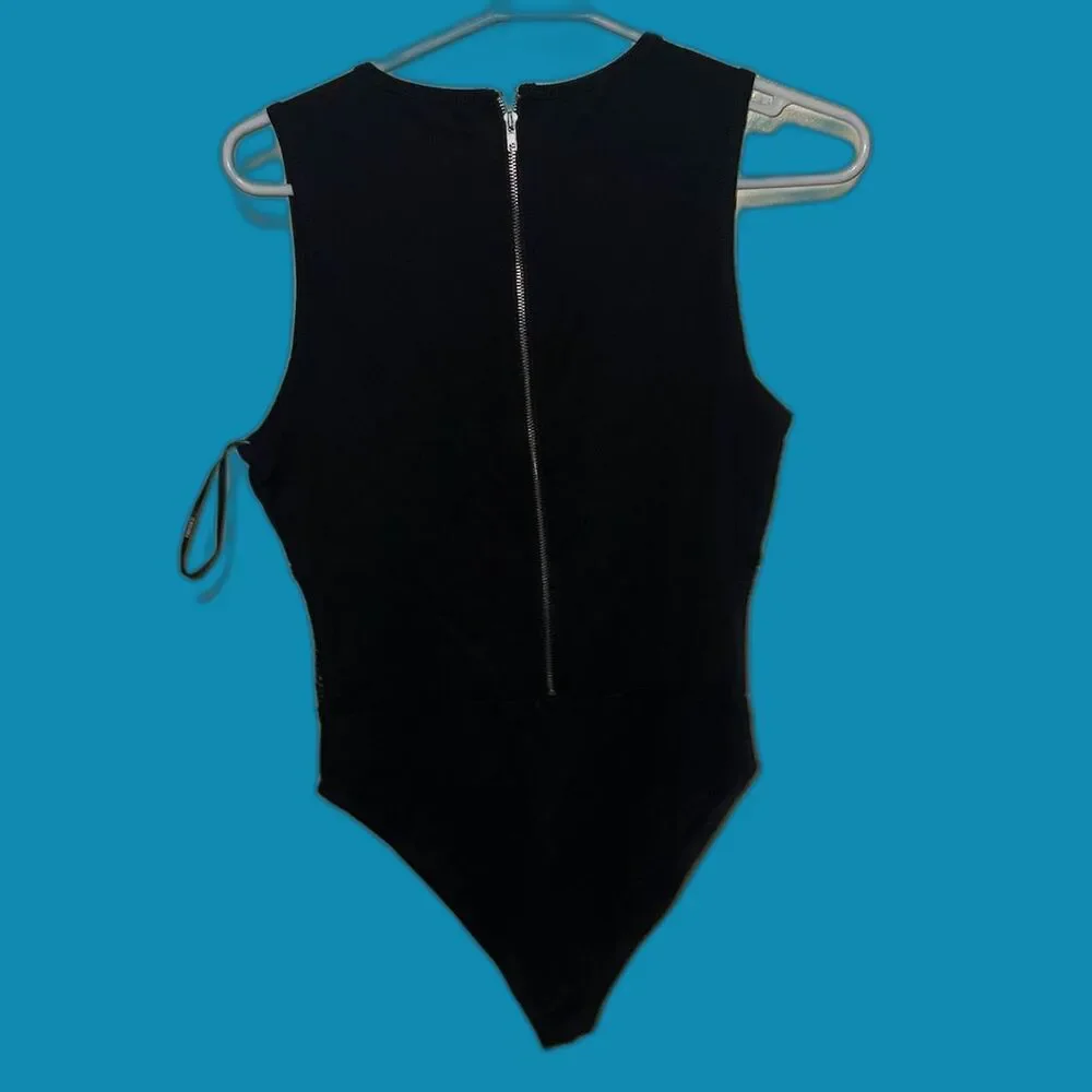 NWT Forever 21 Mesh Zip Up Body Suit size: Large - Picture 2 of 4